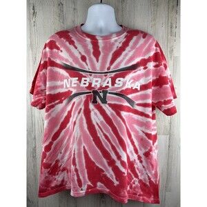 Vintage Y2K CI Sport University Of Nebraska Huskers Tie Dye T-Shirt XL (24”x27”)